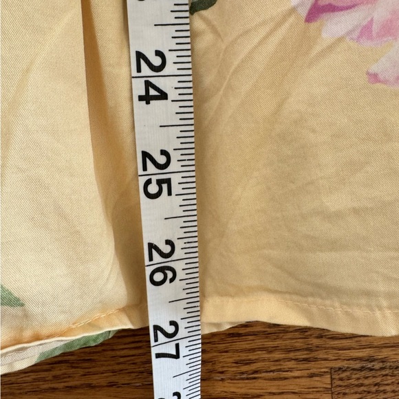 EXPRESS tiered yellow floral Babydoll Strapless mini Dress size 8 - Picture 9 of 12